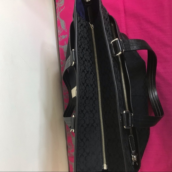 COACH Voyage Signature Zipup Tote/Diaper Bag Black - Picture 7 of 16